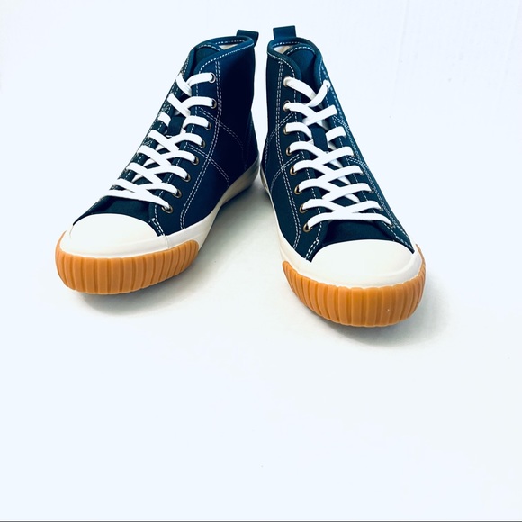 J.Crew Blue Canvas High Top Sneakers Shoes Size 10 New - Picture 7 of 7
